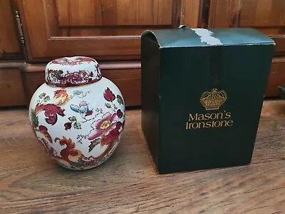 Buy Masons 15cm Ironstone Red Mandalay Pattern Prunus Ginger  Jar Boxed Collectible • 19.99£