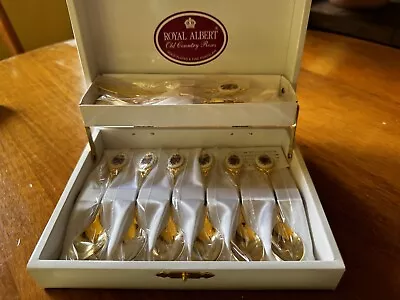 Buy Royal Albert Old Country Roses Tea Spoons X 6 + Butter Knife + Ham Spoon • 31£