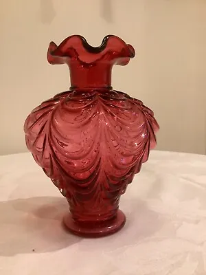 Buy Antique Cranberry Glass Vase Possibly American In Origin • 60£