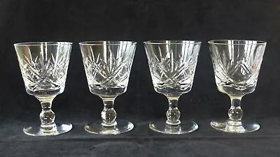 Buy VINTAGE SET Of FOUR THOMAS WEBB LONDON CLEAR CLARET GLASSES IN SUPERB CONDITION • 24£