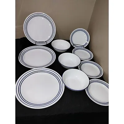 Buy Corelle Jett Blue Navy & White Dinnerware • 45.47£