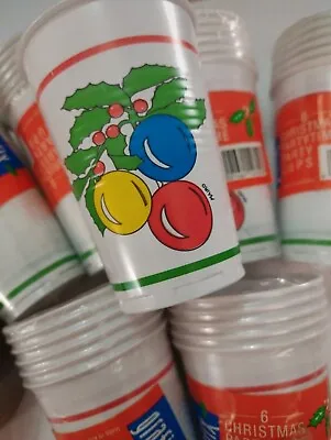 Buy New 90s Vintage Christmas Cups Childrens Plastic Cups Kitsch - 24 Cups  • 10£