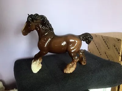 Buy Beswick 'Cantering Shire Horse No 975 1943-89 Brown Gloss • 29.99£