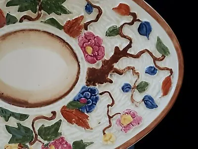 Buy H.J. Wood Indian Tree Pattern Hand Painted Oval Plate Majolica Design • 19.99£