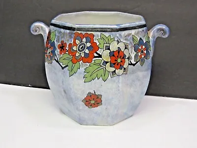 Buy Vintage Rubian Art Pottery England Biscuit Jar Vase Planter Lustreware  • 26.96£
