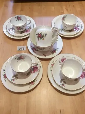 Buy Vintage Crown Staffordshire Tea Set 4 Trios Matched With Adderley Saucers VGC • 40£