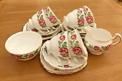 Buy Vintage 20 Piece Royal Vale Colclough Pink Roses Tea Set • 19.99£