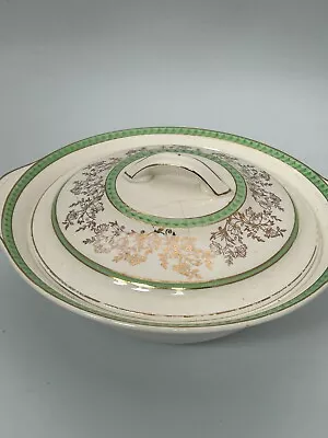 Buy Ridgway Pottery Green & Beige Lidded Serving Dish Pot Bowl Decorative 10  B #LH • 4.99£