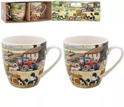 Buy Set Of 2 Fine China Collie & Sheep Farm Gift Boxed Mug Set For Tea Coffee • 15.99£
