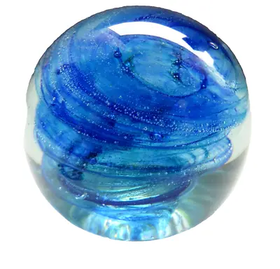 Buy ISLE OF WIGHT STUDIO GLASS 1970's PAPERWEIGHT With Coachbolt Flame Pontil • 23£