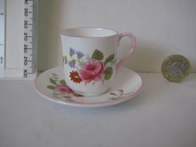 Buy Vintage  Shelley China England Miniature Cup Saucer Big Pink Rose • 36.99£