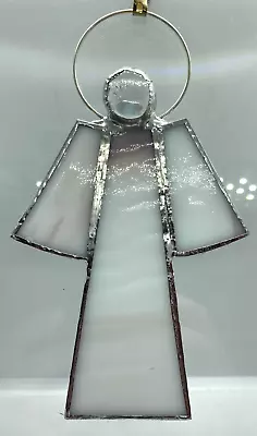 Buy F277 Stained Glass Suncatcher Hanging Angel Christmas 15cm White Streaky • 8£