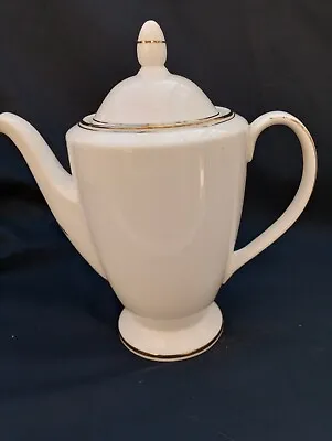 Buy Beautiful Bone China Teapot In Excellent Condition White With Gold Trim • 8.99£