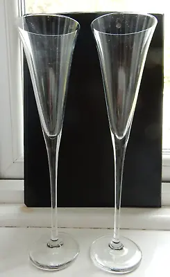 Buy PAIR Royal Doulton Glass Champagne Flute ELSTEM Elle BOXED 10 5/8  120ml Elegant • 25.99£