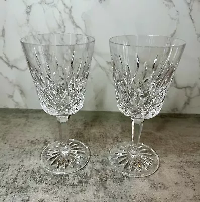 Buy WATERFORD CRYSTAL Lismore Water Red White Wine Glass Goblet Set Of 2 Perfect • 57.62£