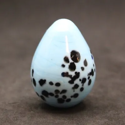 Buy Vintage Art Glass Paperweight Robin's Egg Blue Pattern Mini Easter Egg 1.75  • 11.06£