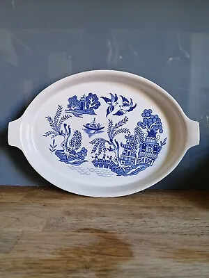 Buy Vintage Hornsea Pottery Blue Willow Oval Serving Platter 1980's • 22£