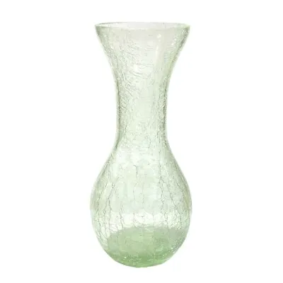 Buy Vintage Mint Green Crackle Glass Vase / Decanter 8  Tall MCM Made In Romania • 18.89£