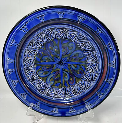 Buy Vintage Large Gorgeous Blue Safi Moroccan Footed Dish/Bowl Hand Painted 10 3/8” • 67.40£