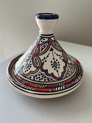 Buy SERGHINI SAFI | Signed Tangine Pot Multicolored Covered Moroccan Pottery • 33.70£