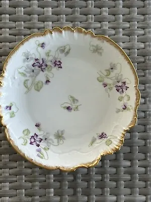 Buy Vintage Limoges Elite Works Porcelain Plate Violets Gold Trim • 19.19£