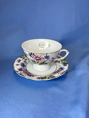 Buy Queens Fine Bone China Flower Of The Month September Footed Cup And Saucer 1898 • 25.61£