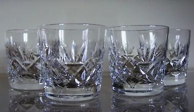 Buy 4 Cut Glass Crystal 2 3/4  Whisky Glasses - Diamonds And Fans Pattern • 25£