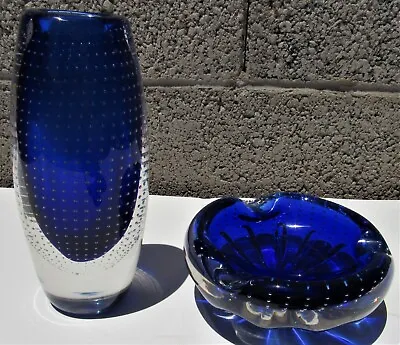 Buy Fine Vintage Art Glass Vase & Bowl By Gunnel Nyman For Nuutajarvi Lasi 40s 50s • 251.99£