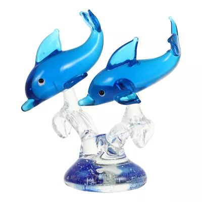 Buy Crystal Dolphin Figurines Glass Blown Animals Statue Glass Fish Sculpture • 11.99£