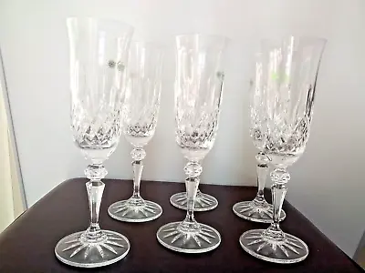 Buy Set Of Six Galway ABBEY Crystal Champagne Flutes 8 1/8  • 49.50£
