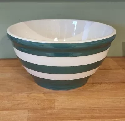 Buy Cornishware Green Striped Mixing Bowl T G Green Cloverleaf C1996 Rare • 45£