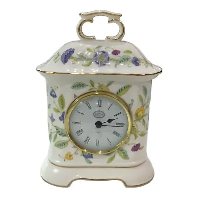 Buy Minton Haddon Hall Blue With Gold Trim Mantle Clock • 24.99£