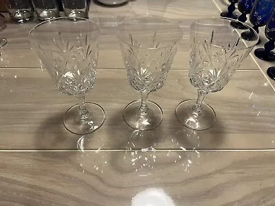 Buy Set Of 3 Cut Crystal White Wine Glasses • 15£