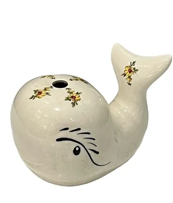 Buy Vintage Hammersley Porcelain Cotton Ball Dispenser Whale Flowers 5” X 3.5” Bath • 19.03£