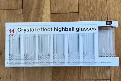 Buy Crystal Effect High All Tall Glasses Plastic Acrylic Picnic Bbq Garden Party NEW • 12.99£