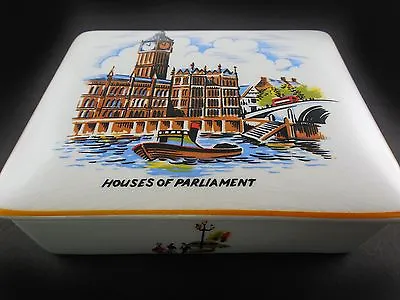 Buy Elegant  Houses Of Parliament  Lidded Porcelain Box, H. J. Wood, Burslem England • 31.45£