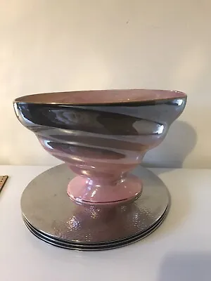 Buy Art Deco Maling Pink/grey/silver Ombre Lustre Ware Mantle Vase, Vintage • 19.90£