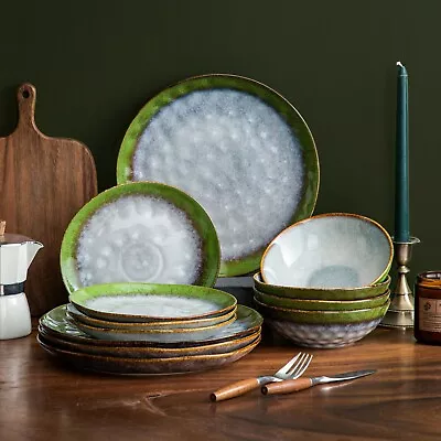 Buy Olive Stoneware Ceramic Dinnerware Set For 4 8 12 SKU 70056 • 142.08£