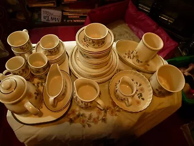 Buy M&S Autumn Leaves Stoneware 4 Place Settings (6 Courses) + Rare Items 50 Pieces • 73.99£