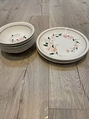 Buy Biltons England Pink Flowers Pattern 3 Dinner Plates 6 Bowls • 40£