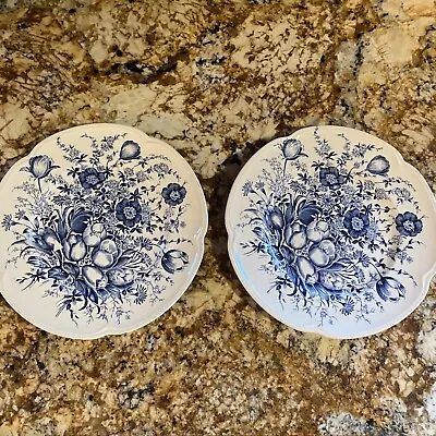 Buy Set Of 2 Windsor Ware Blue And White Floral Johnson Bros 8 Inch Plates  • 20.82£