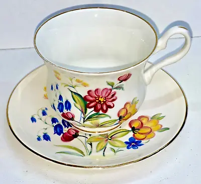 Buy Vintage Royal Grafton Fine Bone China Made In England ~floral Tea Cup And Saucer • 7.58£