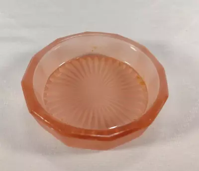 Buy George Davidson And Co Pin Bowl Pink Rare 1930's Angled Dodecagon Pressed Glass • 9.90£