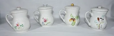 Buy Rare! Vintage 2006 Belleek Pottery Complete Set Of 4 Seasons Covered Mugs  • 151.79£