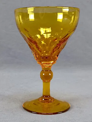 Buy Set Of 5 Czech Bohemian Amber Honeycomb Cut Glass Champagne Circa 1920s • 118.13£