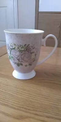 Buy Marks & Spencer Beauty Porcelain Footed Green And White Floral Mug • 5.49£