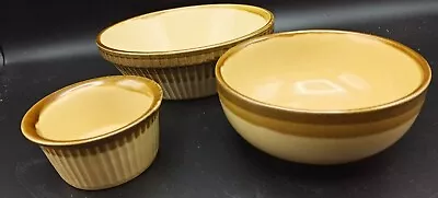 Buy T G Green Church Gresley Bowls Pie Dish Souffle Cereal  Brown Granville X 3 18cm • 19.99£