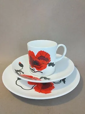 Buy A Vintage Susie Cooper Cornpoppy Flower Design Trio For Wedgwood      No5 • 15£