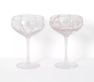 Buy Paperchase Set Of 2 Champagne Coupe | Pink Swirl Design | Celebration Gift • 11.99£