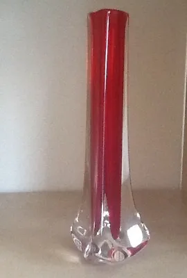 Buy Whitefriars Tri Vases. 9570 Ruby Coloured Full Lead Crystal 9.5 Inches • 25£